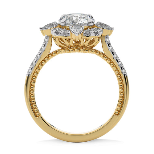 2 CT. Round and Pear Natural Diamond Anniversary Ring