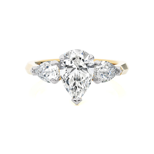 3 CT. Three Stone Pear Lab Created Diamond Engagement Ring