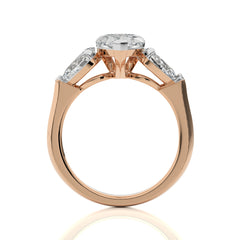 3 CT. Three Stone Pear Lab Created Diamond Engagement Ring
