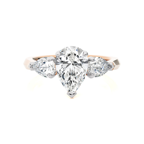 3 CT. Three Stone Pear Lab Created Diamond Engagement Ring