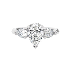 3 CT. Three Stone Pear Lab Created Diamond Engagement Ring