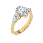 3 CT. Three Stone Pear Lab Created Diamond Engagement Ring