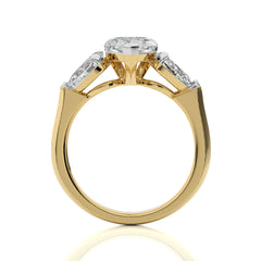 3 CT. Three Stone Pear Lab Created Diamond Engagement Ring