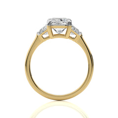 2 1/2 CT. Three Stone Radiant and Trapezoid Lab Created Diamond Engagement Ring