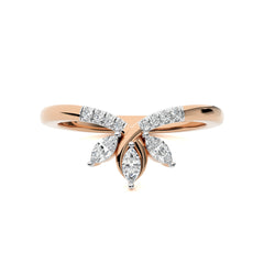 1/4 CT. Three Stone Marquise and Round Natural Diamond Ring