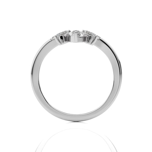 1/4 CT. Three Stone Marquise and Round Lab Created Diamond Ring