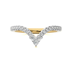 1/4 CT. Round Natural Diamond Chevron Wedding Band