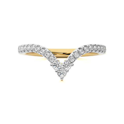 1/4 CT. Round Natural Diamond Chevron Wedding Band