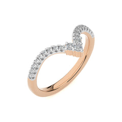 1/4 CT. Round Natural Diamond Chevron Wedding Band