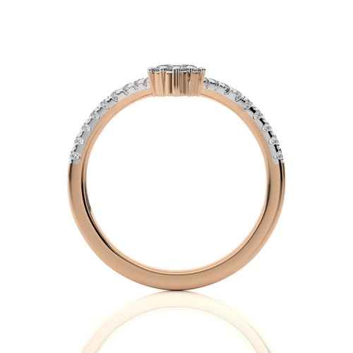 1/4 CT. Round Natural Diamond Chevron Wedding Band
