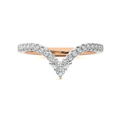 1/4 CT. Round Natural Diamond Chevron Wedding Band