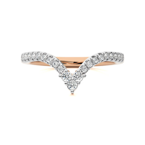 1/4 CT. Round Natural Diamond Chevron Wedding Band