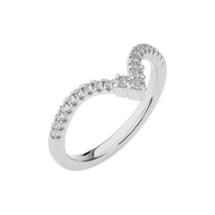 1/4 CT. Round Lab Created Diamond Chevron Wedding Band