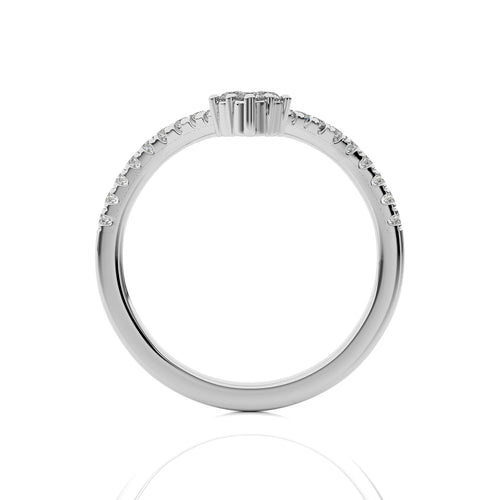 1/4 CT. Round Natural Diamond Chevron Wedding Band