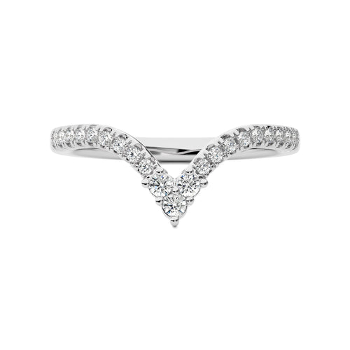 1/4 CT. Round Natural Diamond Chevron Wedding Band
