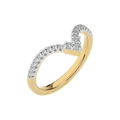 1/4 CT. Round Natural Diamond Chevron Wedding Band