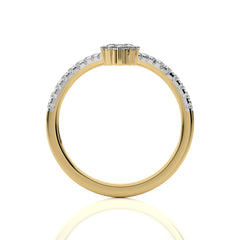 1/4 CT. Round Natural Diamond Chevron Wedding Band