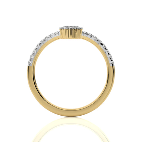 1/4 CT. Round Natural Diamond Chevron Wedding Band