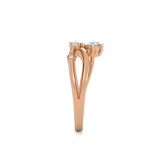 1/3 CT. Princess and Round Lab Created Diamond Cross Over Ring