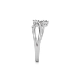 1/3 CT. Princess and Round Lab Created Diamond Cross Over Ring