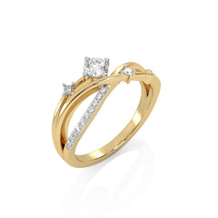 1/3 CT. Princess and Round Lab Created Diamond Cross Over Ring