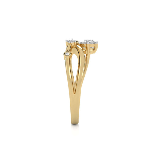 1/3 CT. Princess and Round Lab Created Diamond Cross Over Ring