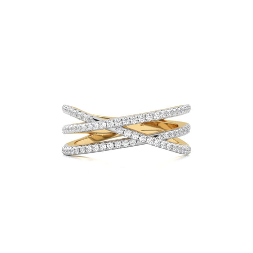 1/3 CT. Round Natural Diamond Criss Cross Diamond Ring