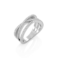 1/3 CT. Round Natural Diamond Criss Cross Diamond Ring