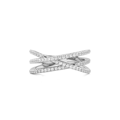 1/3 CT. Round Natural Diamond Criss Cross Diamond Ring