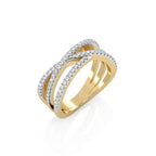 1/3 CT. Round Natural Diamond Criss Cross Diamond Ring