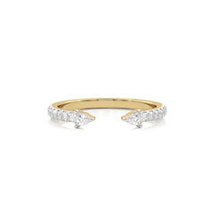 1/4 CT. Round and Pear Lab Created Diamond Two Headed Ring