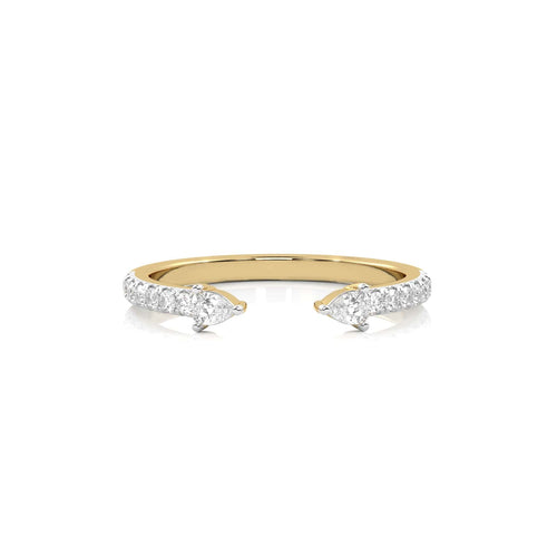 1/4 CT. Round and Pear Lab Created Diamond Two Headed Ring