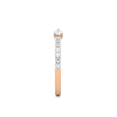 1/4 CT. Round and Pear Lab Created Diamond Two Headed Ring