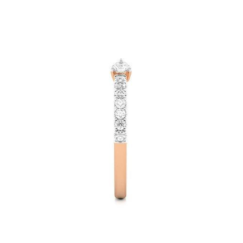 1/4 CT. Round and Pear Lab Created Diamond Two Headed Ring