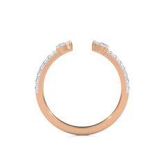 1/4 CT. Round and Pear Lab Created Diamond Two Headed Ring