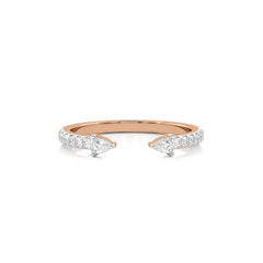 1/4 CT. Round and Pear Lab Created Diamond Two Headed Ring