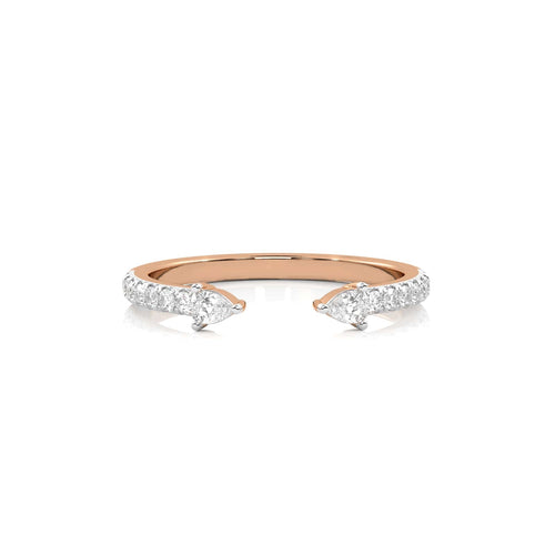 1/4 CT. Round and Pear Lab Created Diamond Two Headed Ring