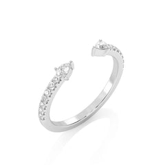 1/4 CT. Round and Pear Lab Created Diamond Two Headed Ring