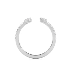 1/4 CT. Round and Pear Lab Created Diamond Two Headed Ring