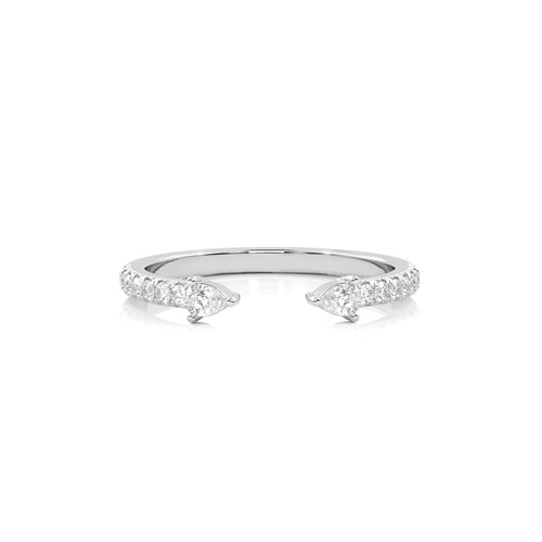 1/4 CT. Round and Pear Lab Created Diamond Two Headed Ring