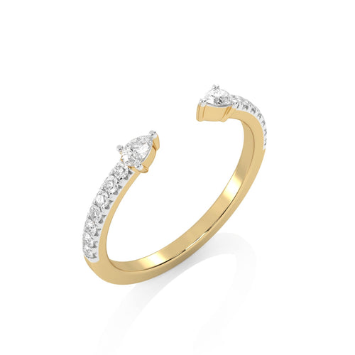 1/4 CT. Round and Pear Lab Created Diamond Two Headed Ring