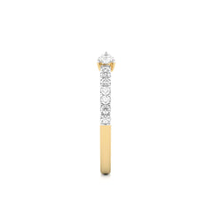 1/4 CT. Round and Pear Lab Created Diamond Two Headed Ring