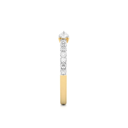 1/4 CT. Round and Pear Lab Created Diamond Two Headed Ring