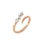 1/4 CT. Multi Shape Three Stone Lab Created Diamond Ring