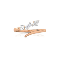 1/4 CT. Multi Shape Three Stone Lab Created Diamond Ring