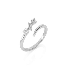 1/4 CT. Multi Shape Three Stone Lab Created Diamond Ring