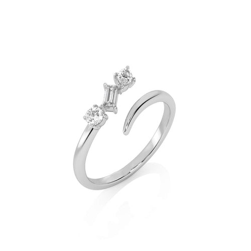 1/4 CT. Multi Shape Three Stone Natural Diamond Ring