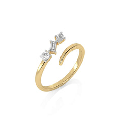 1/4 CT. Multi Shape Three Stone Lab Created Diamond Ring