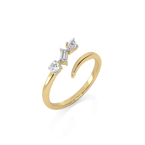 1/4 CT. Multi Shape Three Stone Lab Created Diamond Ring