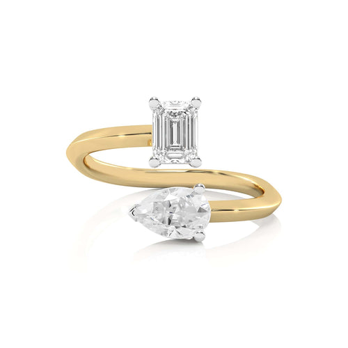 1 CT. Twin Toi et Moi Style Lab Created Diamond Ring